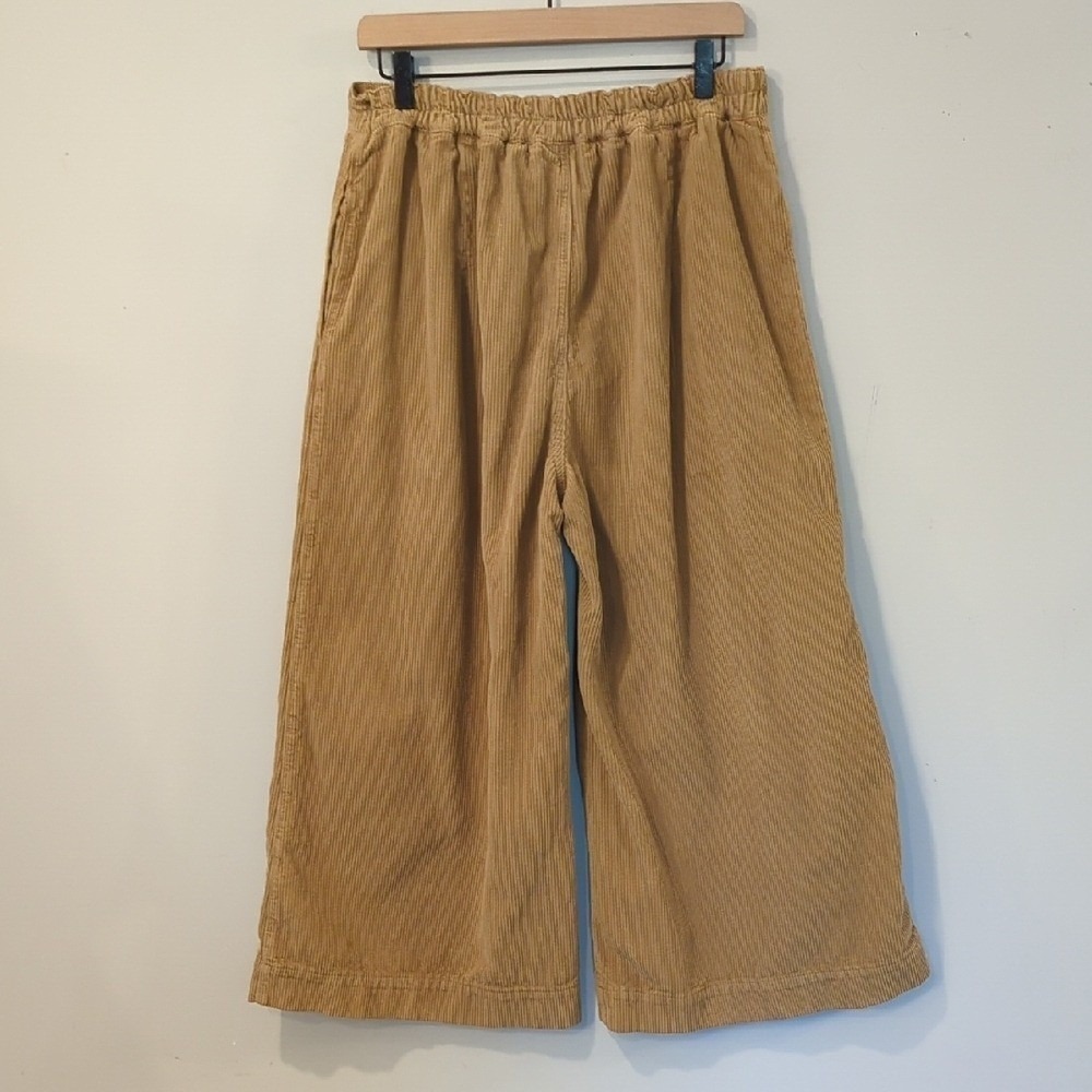 NSF CLOTHING Moseley Cropped Super Wide-leg Pants Tan size 30 100% Cotton $325 - Picture 4 of 10